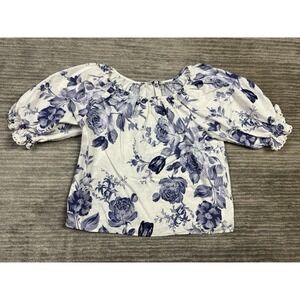 Laura Ashley Blue Floral Blouse